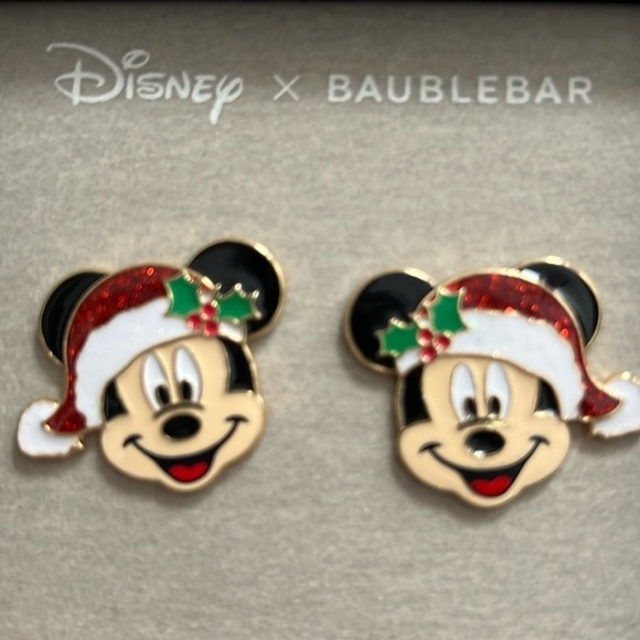 Disney x BAUBLEBAR Mickey Mouse Christmas Earrings New - Picture 6 of 7